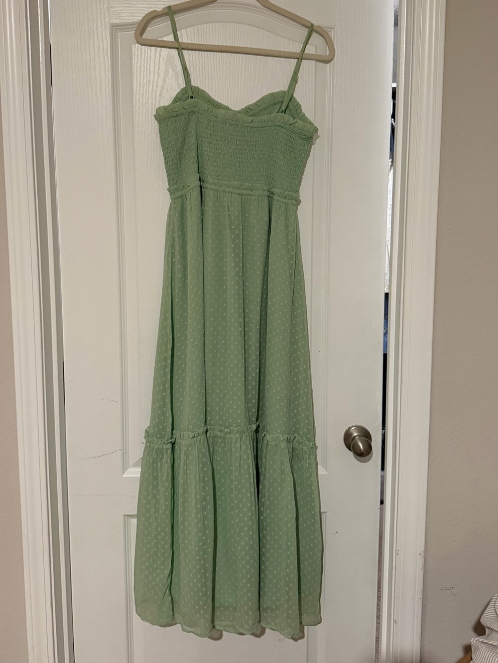 Patrons of Peace Light Green Ruffled Maxi Dress - Picture 2 of 3